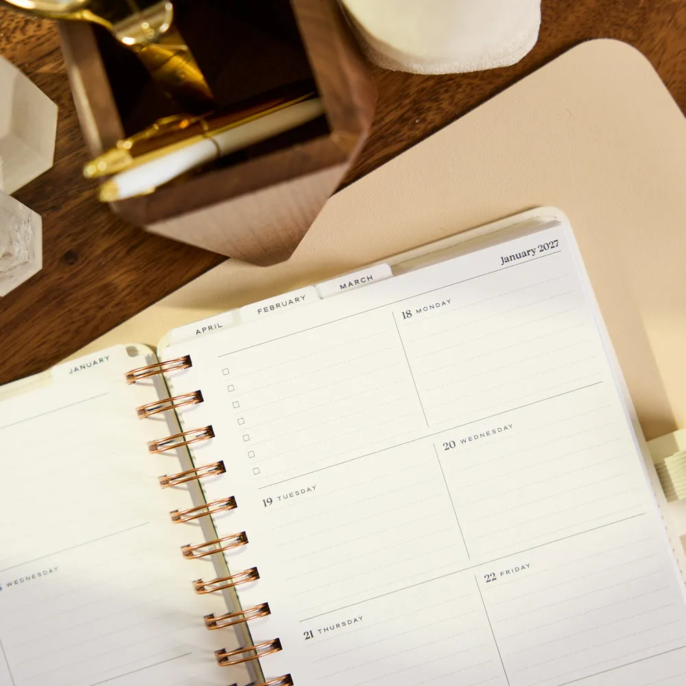 Citrine Ivory Diagonals agenda 2027 A5 spirale pro 12 mois
