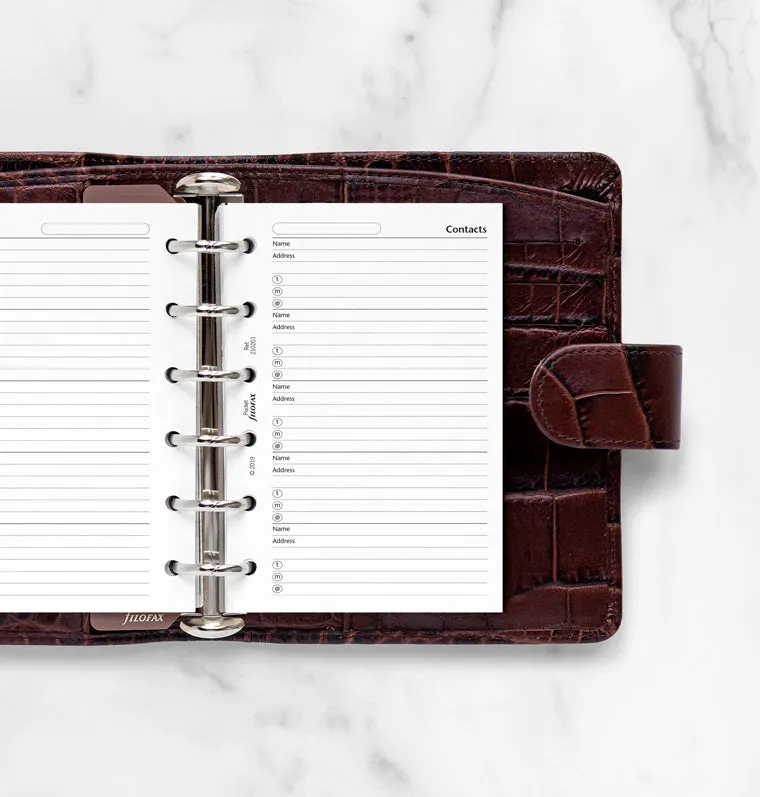 Filofax Classic recharge adresses Pocket 20 feuilles