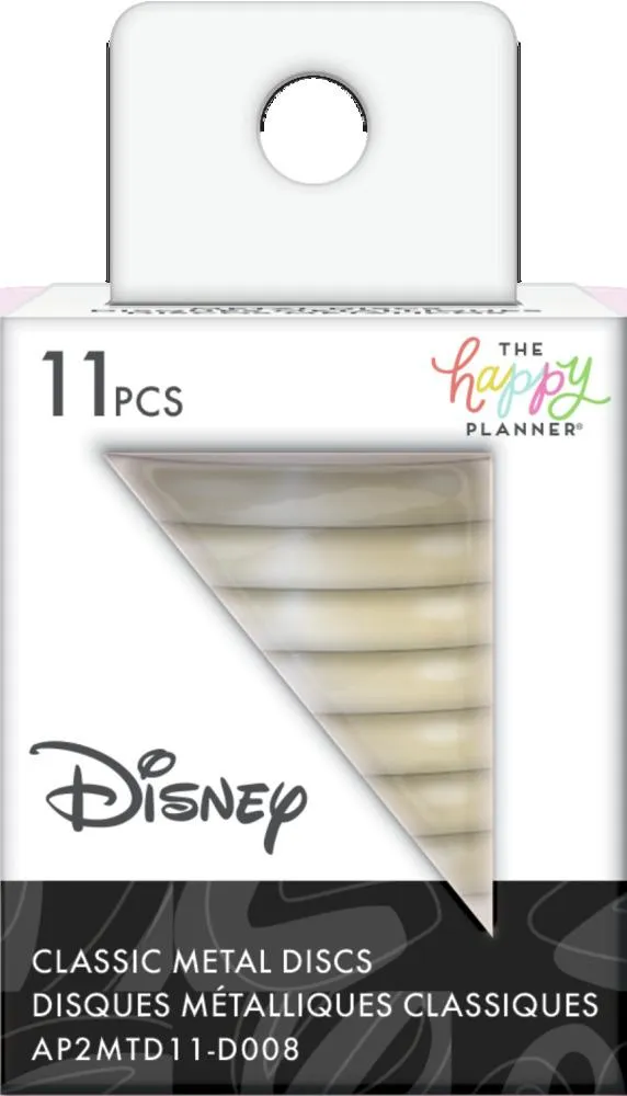 Happy Planner Mickey Minnie disques metal medium champagne 11 pièces