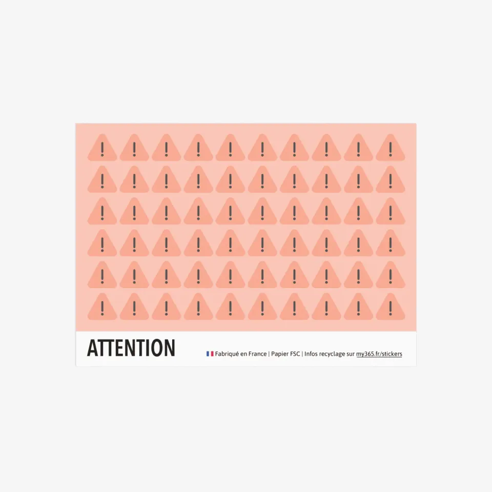 My365 Attention stickers agenda à coller
