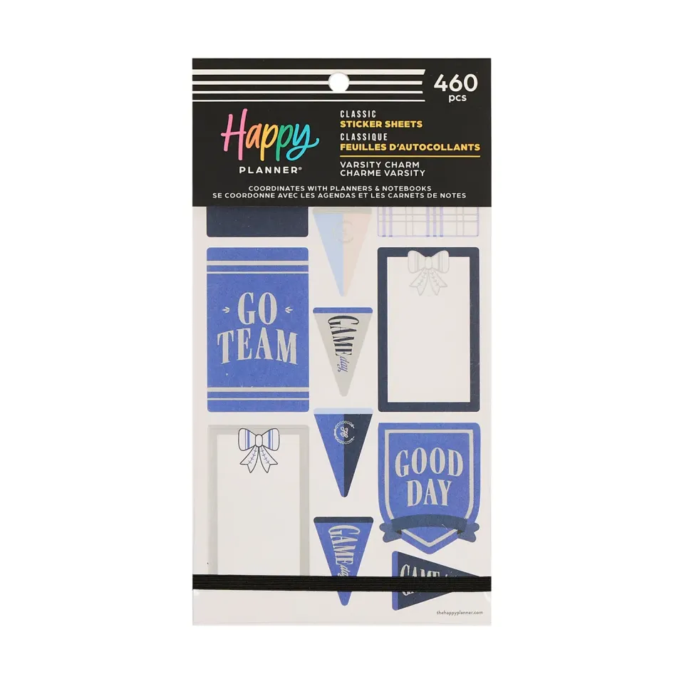 Happy Planner Varsity Charm stickers Classic 30 planches sport