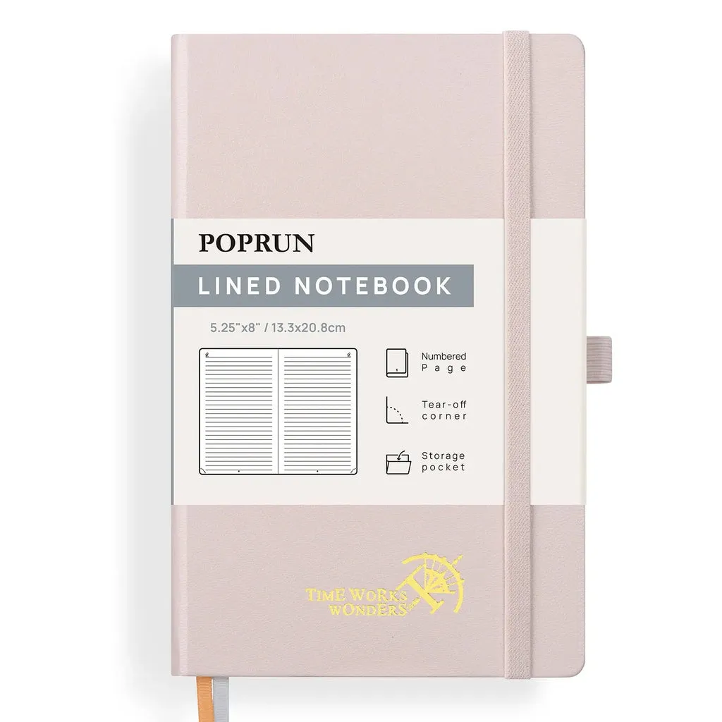 Poprun CH127L carnet ligné rose clair A5 rigide