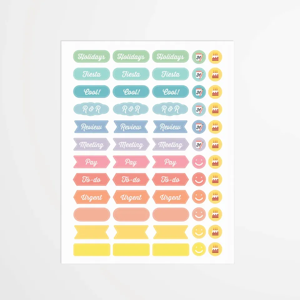 My365 Stickers pastel organisation autocollants anglais