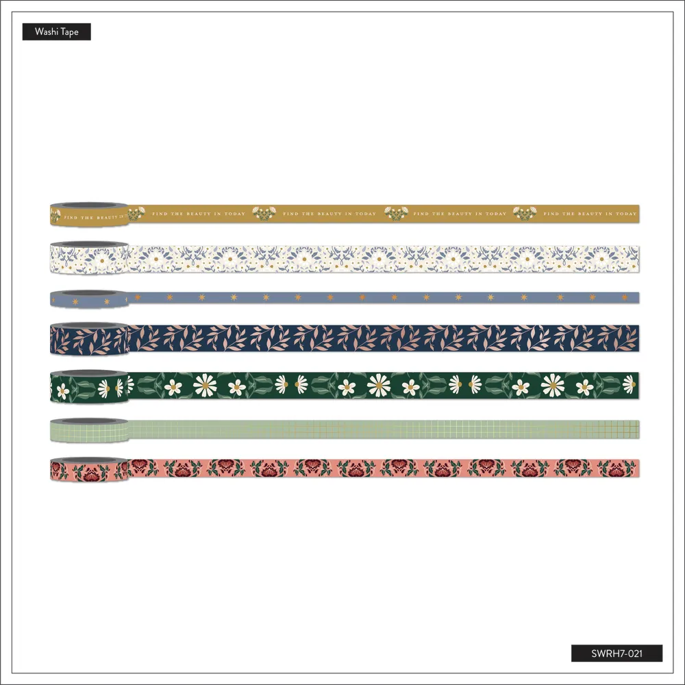 Happy Planner Forest Flowers washi tape 7 rouleaux floral
