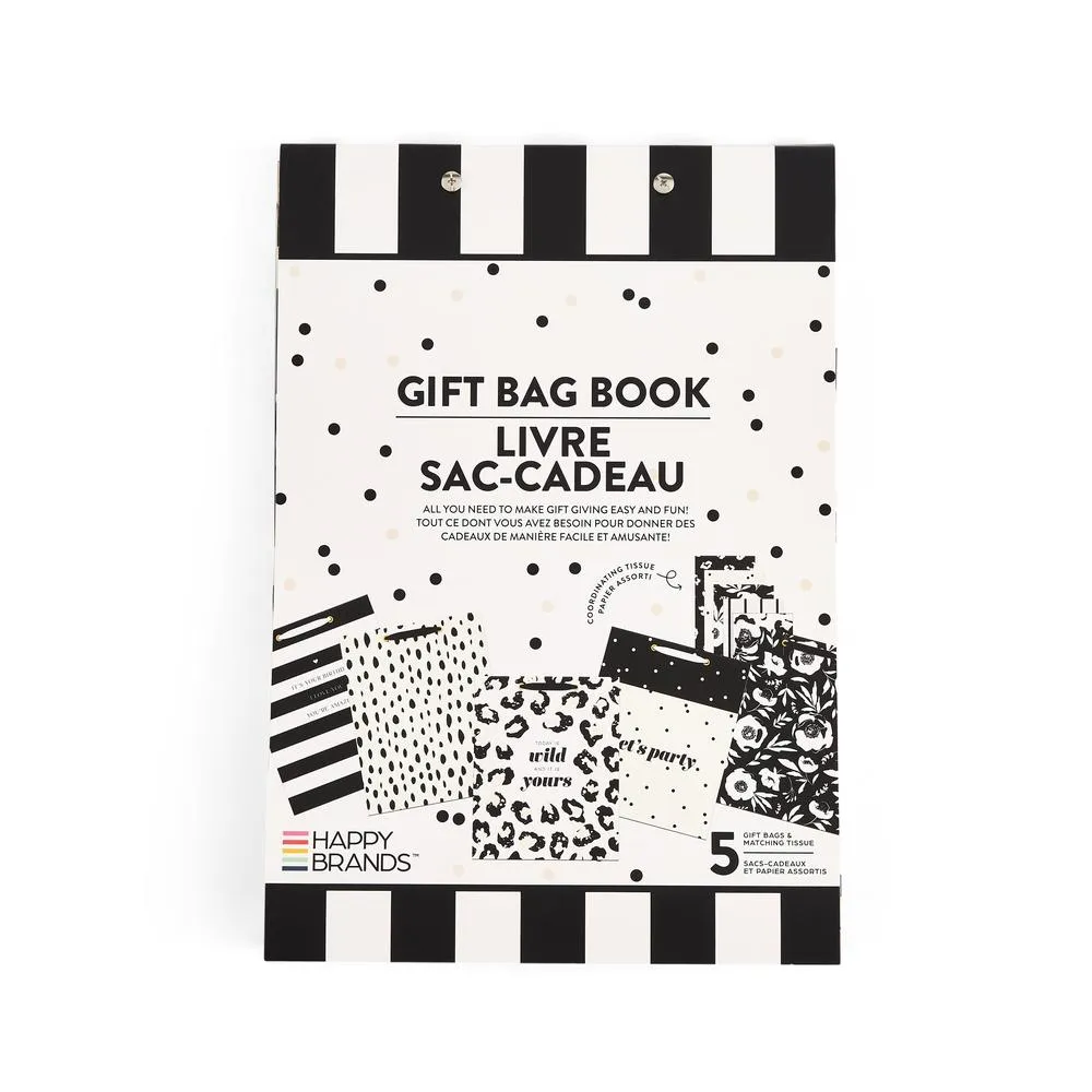 Happy Planner Black Tie Party Gift Bag Book sacs cadeaux x5 noir