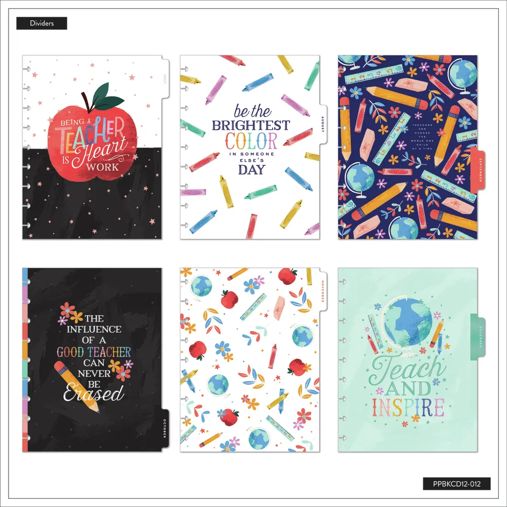 Happy Planner Classroom Brights Teacher agenda enseignant 12 mois