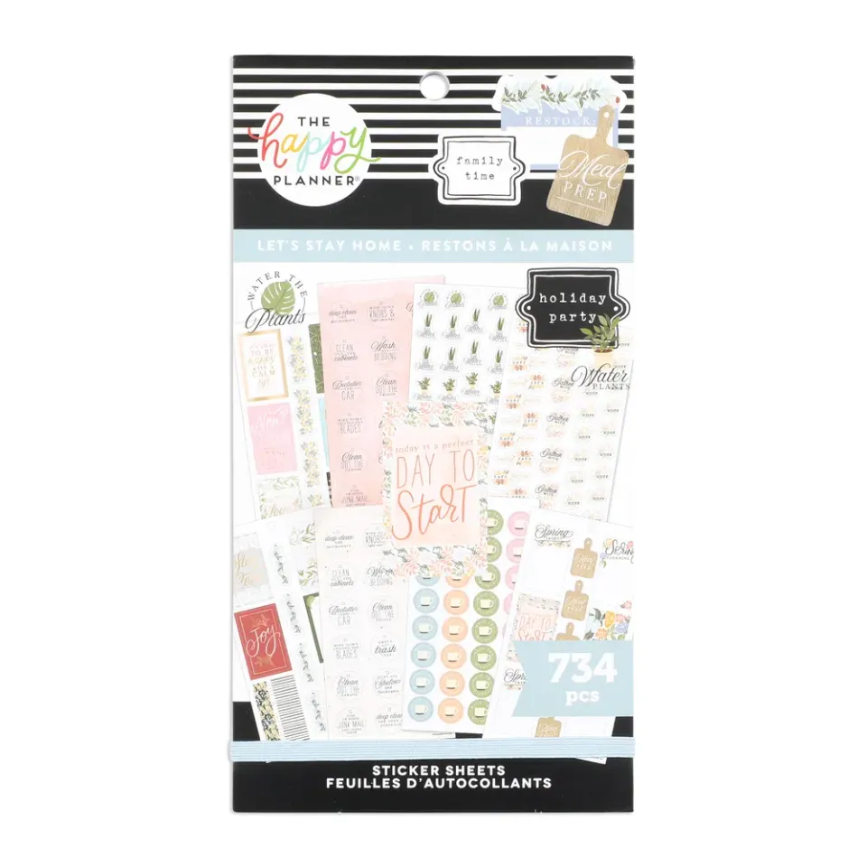 Happy Planner Let’s Stay Home carnet stickers 734 maison