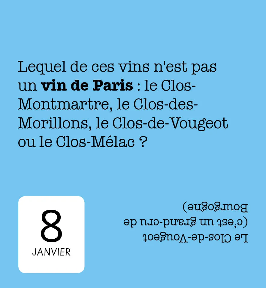 Frigobloc 365 jours amateur de vin mini calendrier cépages