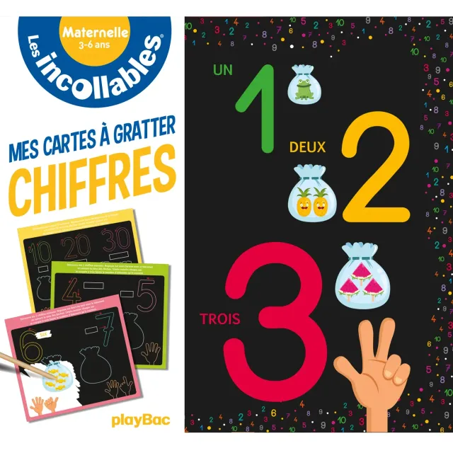 Frigobloc Les Incollables cartes à gratter chiffres maternelle 3-6 ans
