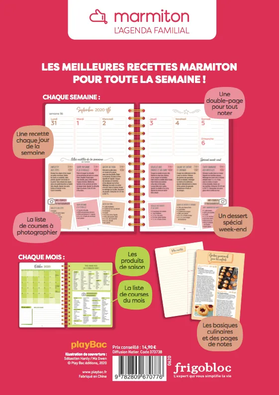 Frigobloc Qu'est-ce qu'on mange Marmiton agenda 2021