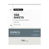 Poprun feuilles lignées perforées 21,6x27,9 cm 100 feuilles