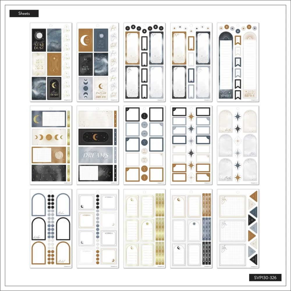 Happy Planner Sophisticated Stargazer stickers décoratifs 516