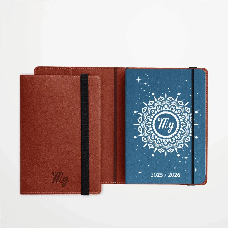 My365 My Agenda 2025/2026 poche A6 Sable + jaquette chocolat