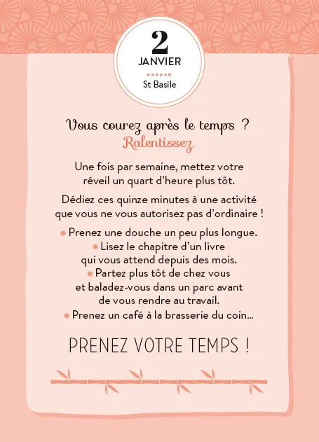 Frigobloc Esprit zen en 365 jours calendrier éphéméride bien-être