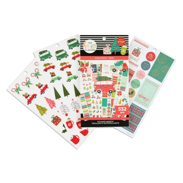 Happy Planner Merry Christmas stickers 30 feuilles 532 Noël doré