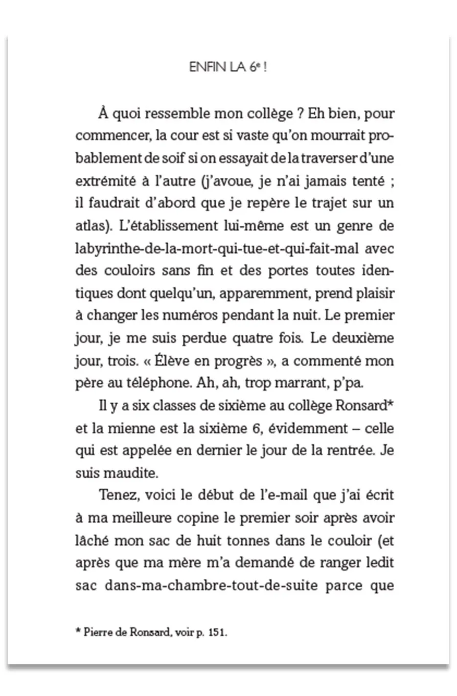 Frigobloc Enfin la 6e ! premier roman collège rentrée