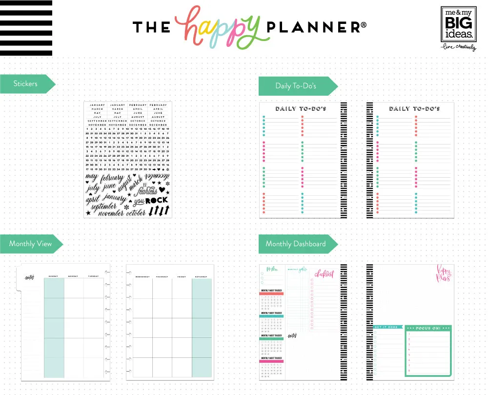 Happy Planner Classic extension mensuelle 6 mois recharge