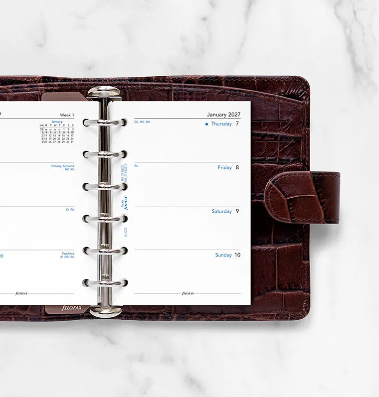 Filofax Classic recharge 2027 semaine 2 pages pocket recyclé