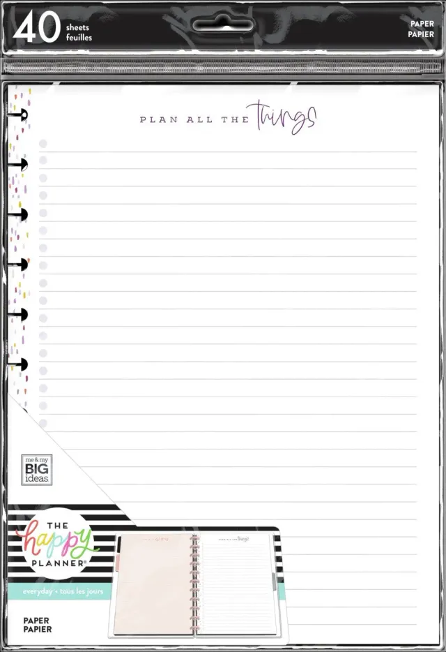 Happy Planner Plan All the Things recharge Big 40 feuilles