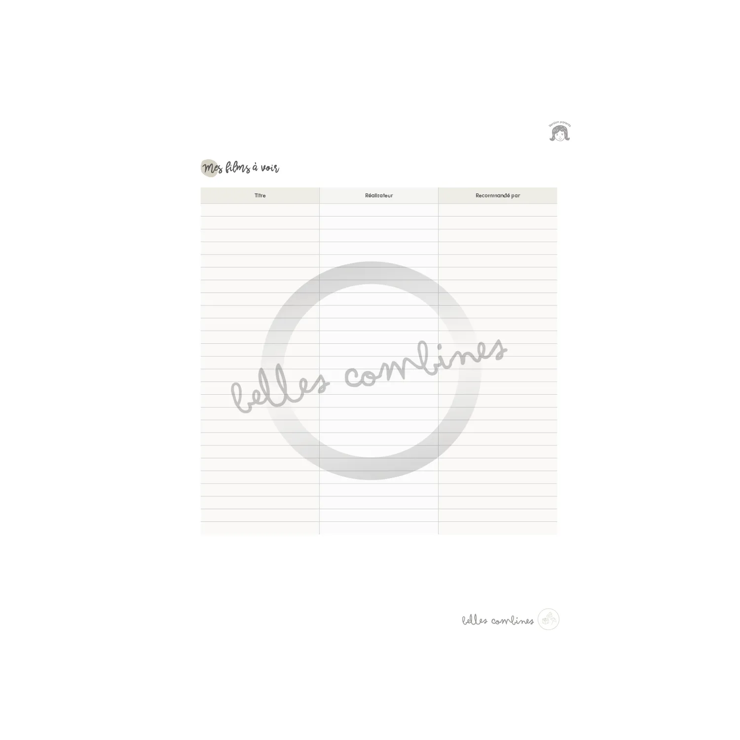 Les Belles Combines Nos suggestions de films fiche parents française