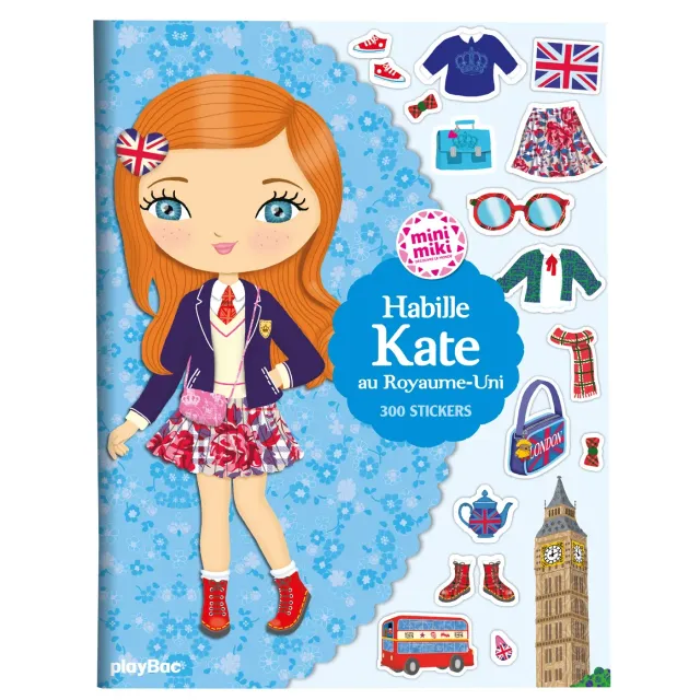 Frigobloc Minimiki Habille Kate au Royaume-Uni livre stickers 300 stickers