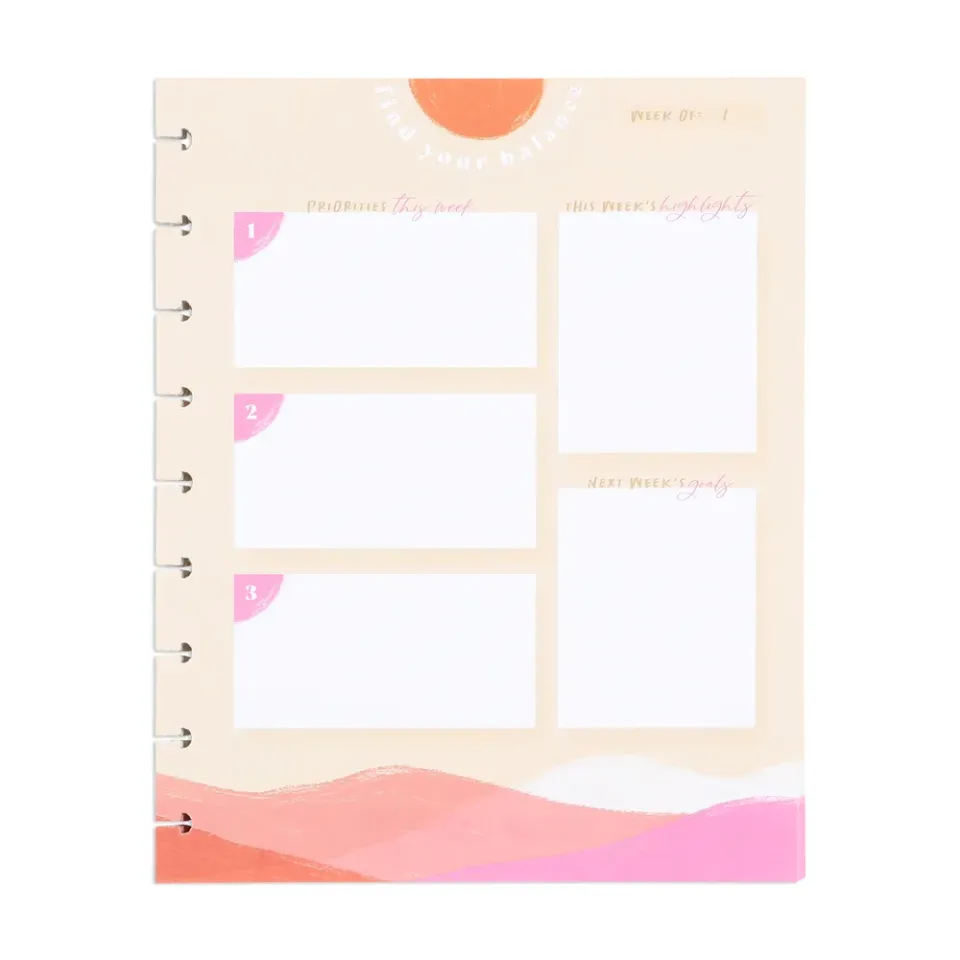 Happy Planner Organic Wellness recharge bien-être 40 feuilles