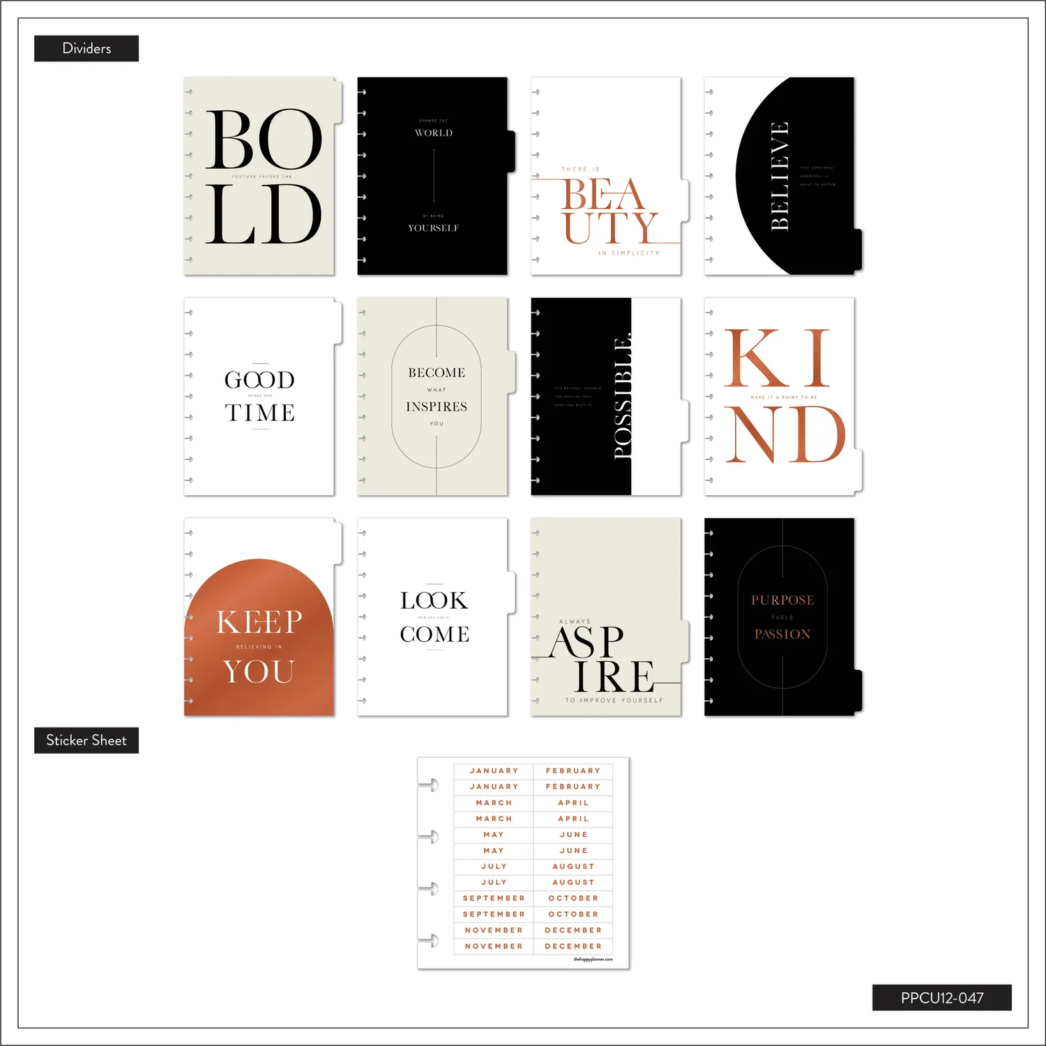 Happy Planner Good Things agenda non daté dashboard Classic
