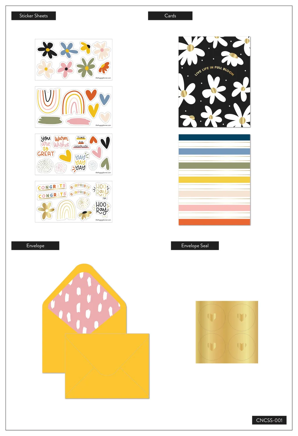 Happy Planner Oh Happy Day set 20 cartes + stickers