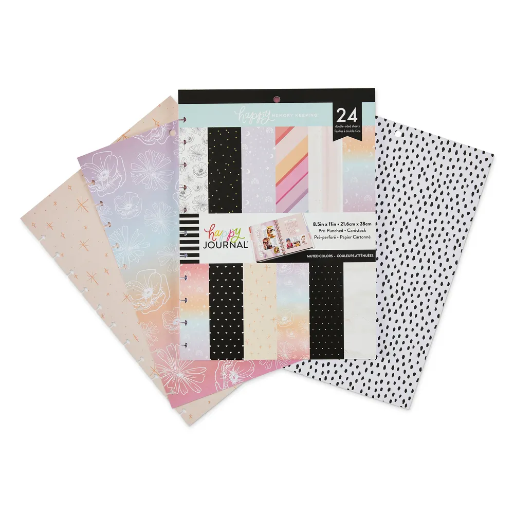 Happy Planner Memory Keeping Big papier scrapbooking pré-perforé neutre