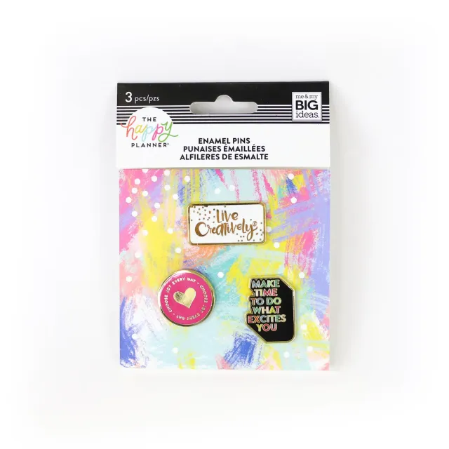 Happy Planner Live Creatively pins émail 3 broches métal