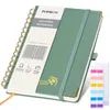 Poprun WH145S carnet spirale quadrillé vert nuit