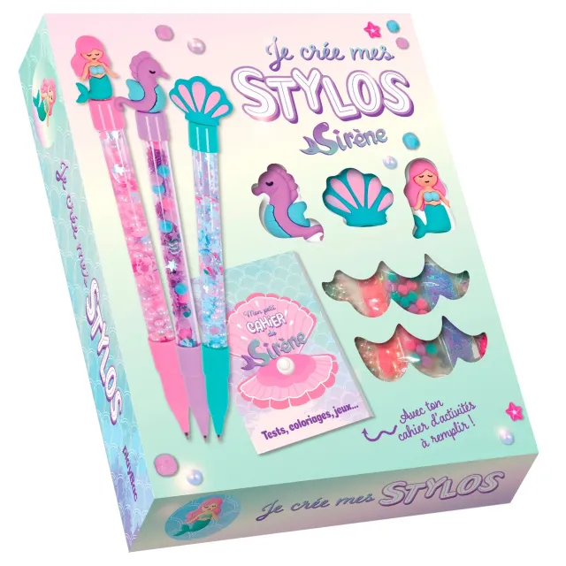 Frigobloc Je crée mes stylos Sirène kit créatif 3 stylos