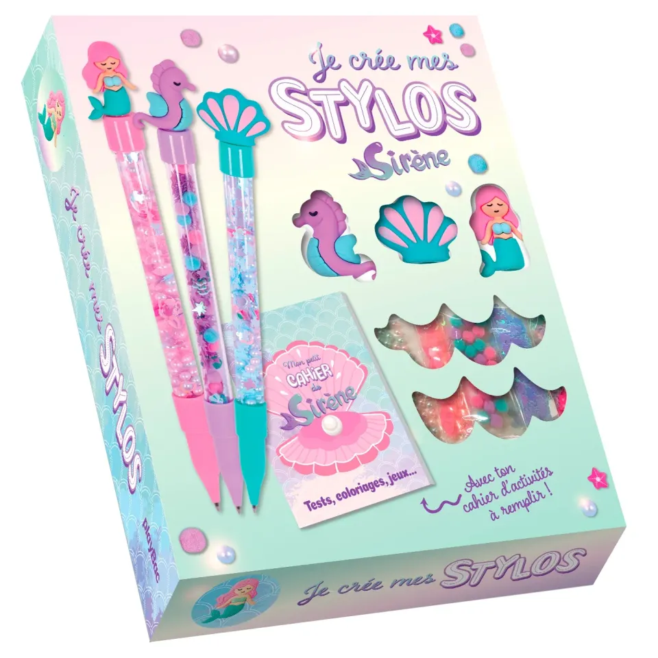 Frigobloc Je crée mes stylos Sirène kit créatif 3 stylos