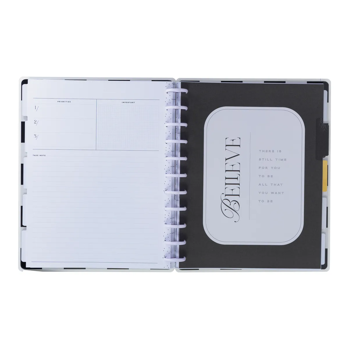 Happy Planner Sweet & Simple agenda Big non daté 12 mois noir et blanc