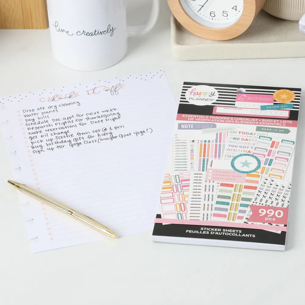 Happy Planner Essentials stickers trackers checklists 990