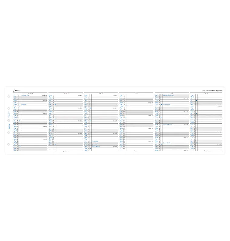 Filofax Classic Mini planner vertical anglais 2027
