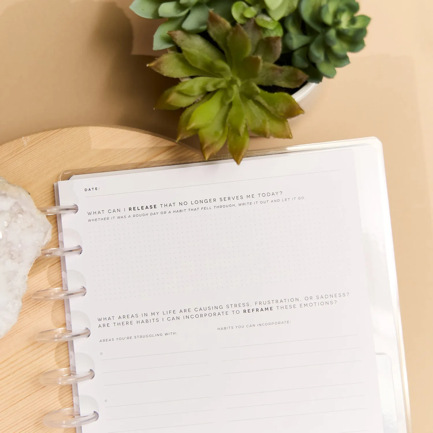 Happy Planner Manifest journal guidé classic 80 feuilles intention