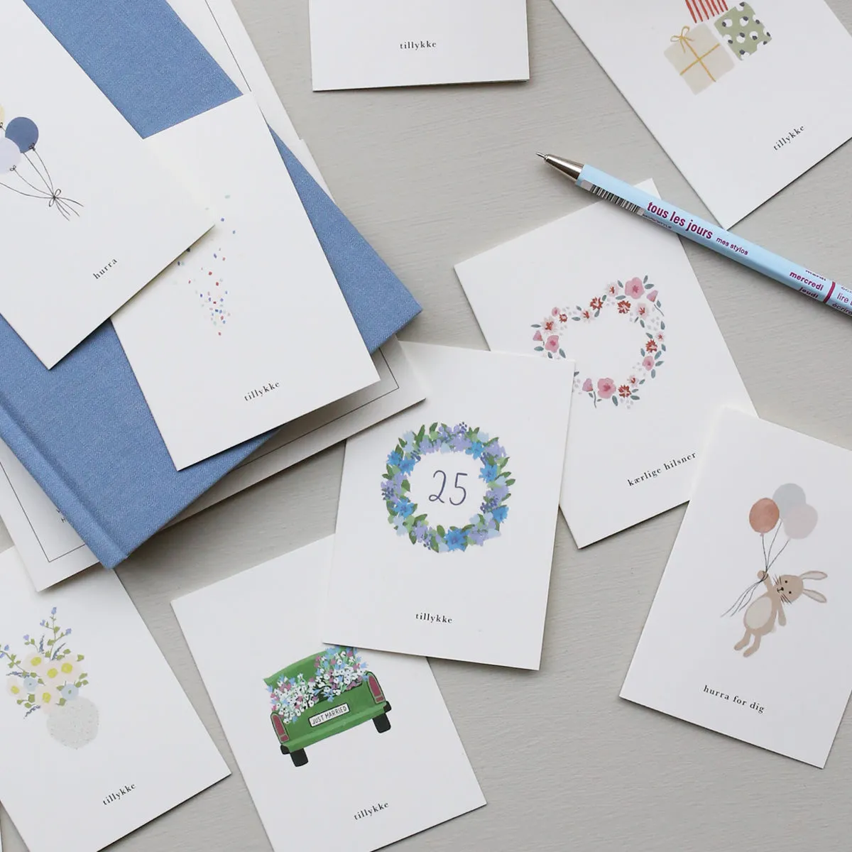 Kartotek Jubilæumskrans petite carte anniversaire tillykke
