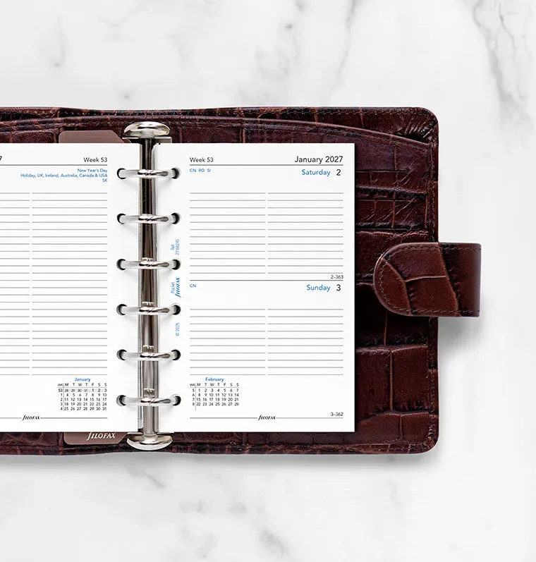 Filofax Classic recharge 2027 Pocket 1 jour par page anglais