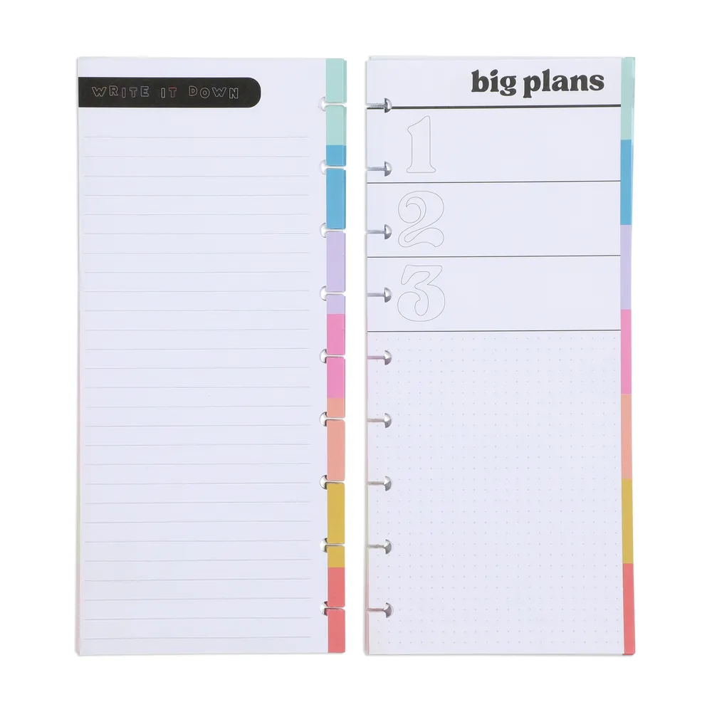 Happy Planner Happy Brights papier recharge dashboard classic 60 feuilles