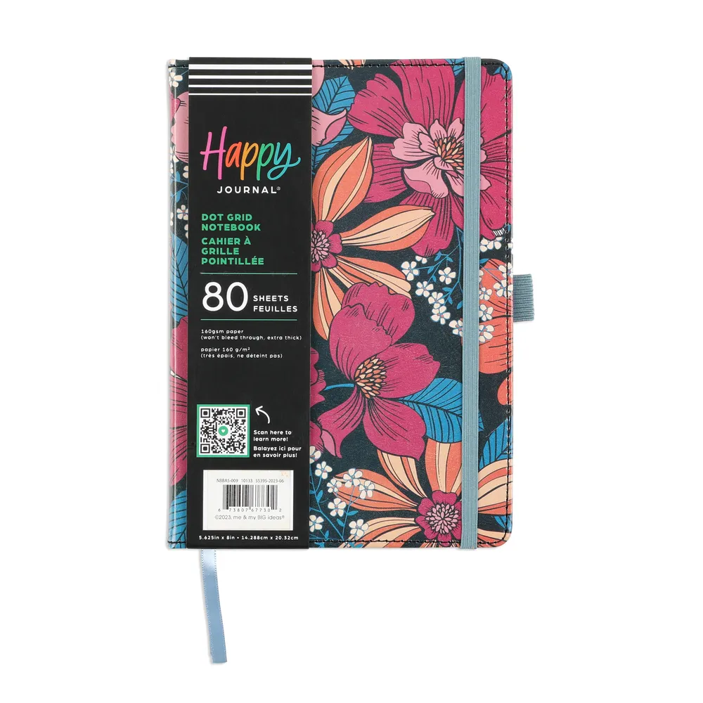 Happy Planner Retro Blooms journal pointillé 80 feuilles 160g