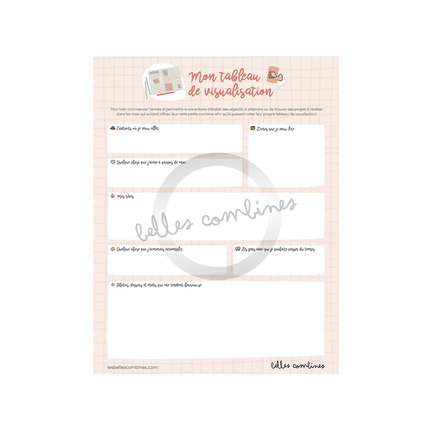 Les Belles Combines Tableau de visualisation fiche enfants