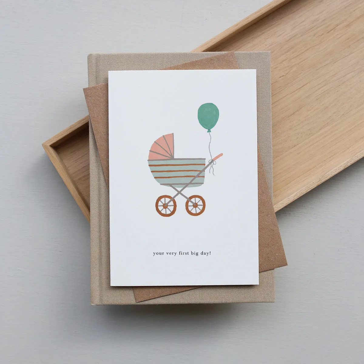 Kartotek Pram carte bébé first big day enveloppe