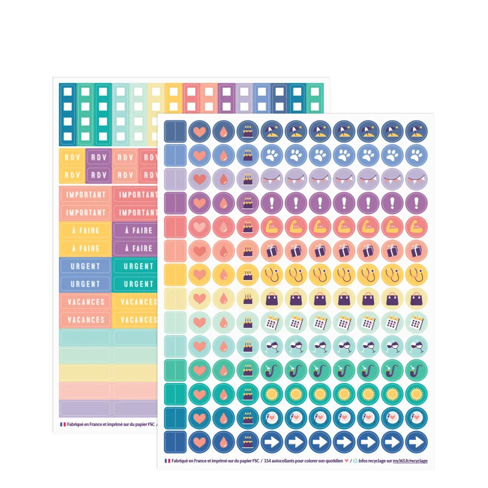 My365 Lot 2 planches stickers onglets et icônes 154