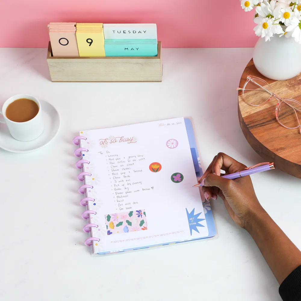 Happy Planner Fun Fleurs carnet pointillé Classic 60 feuilles