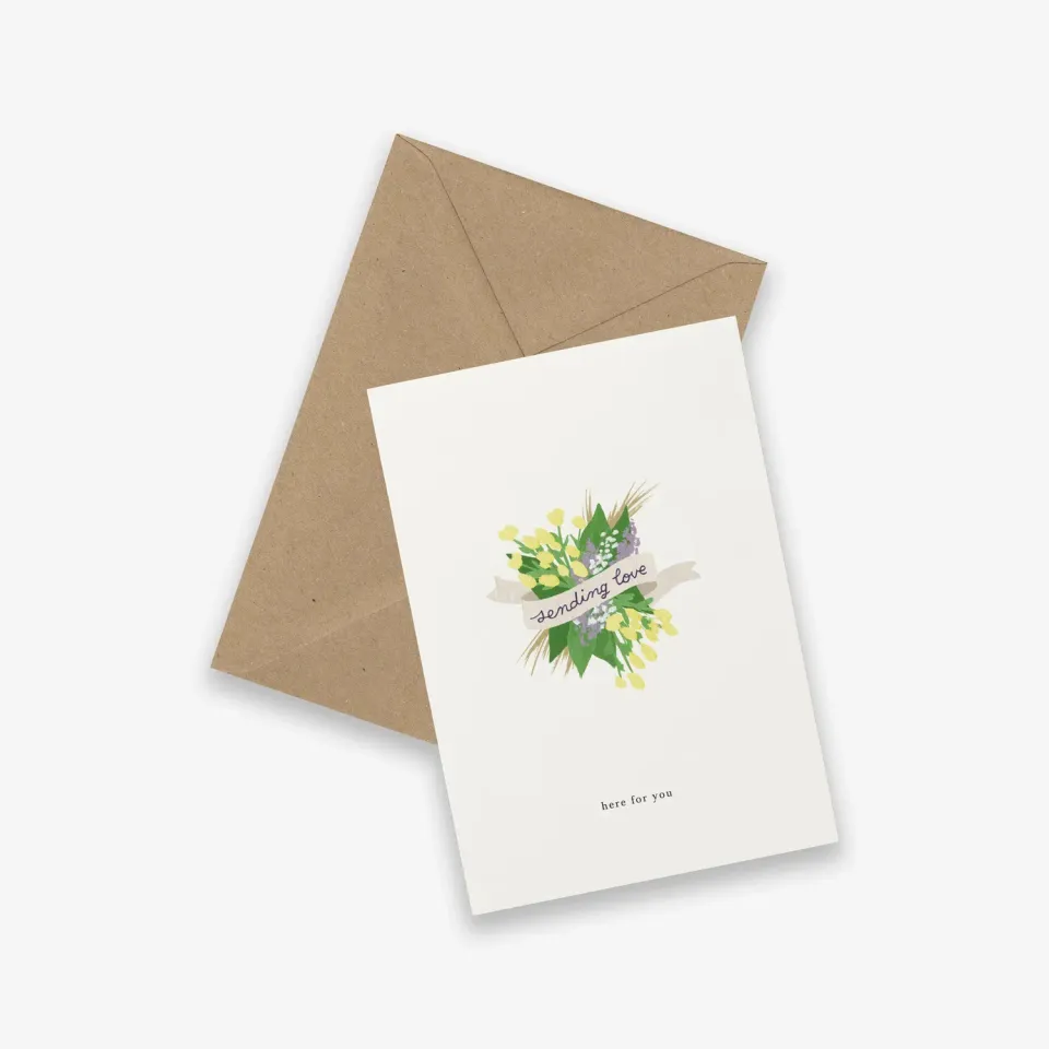 Kartotek Sympathy Flowers carte soutien here for you