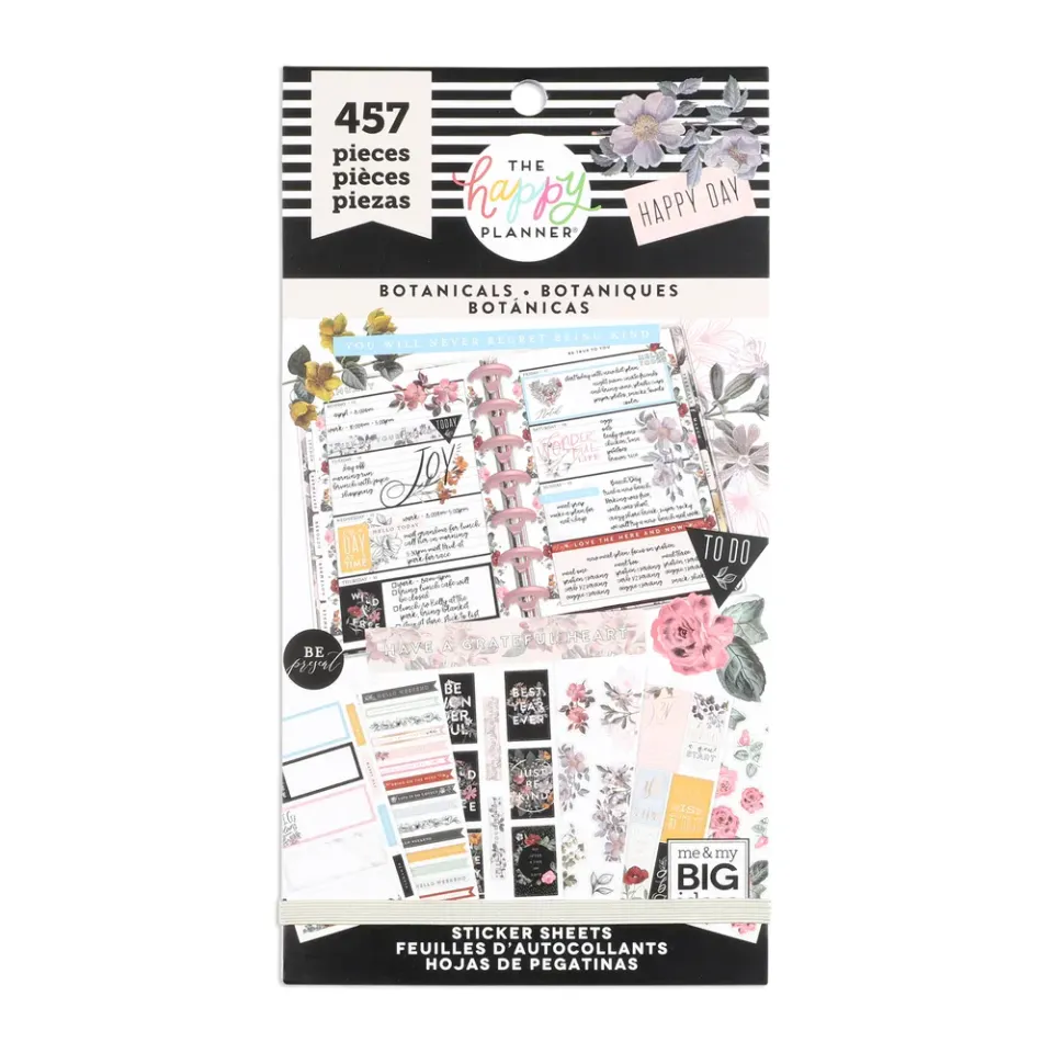 Happy Planner Botanicals stickers 30 feuilles 457 pièces
