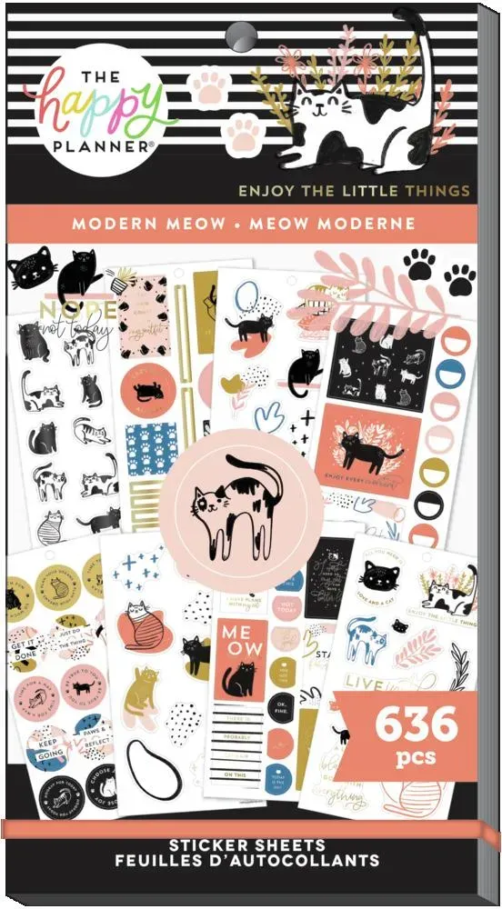 Happy Planner Modern Meow Value Pack autocollants 636 chat