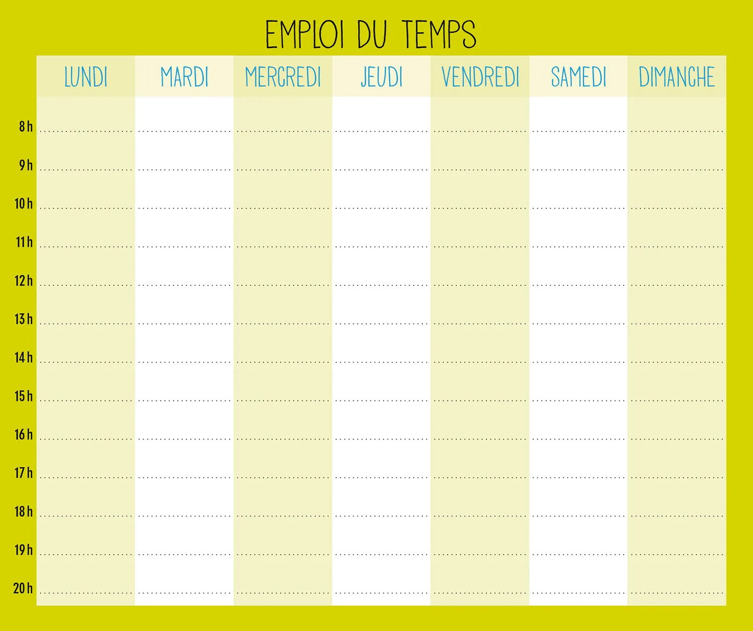 Frigobloc Hebdomadaire Compact 2025 calendrier familial frigo