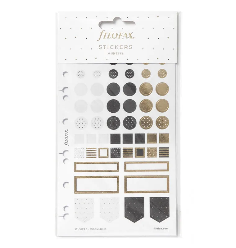 Filofax Moonlight stickers décoratifs dorés 6 feuilles